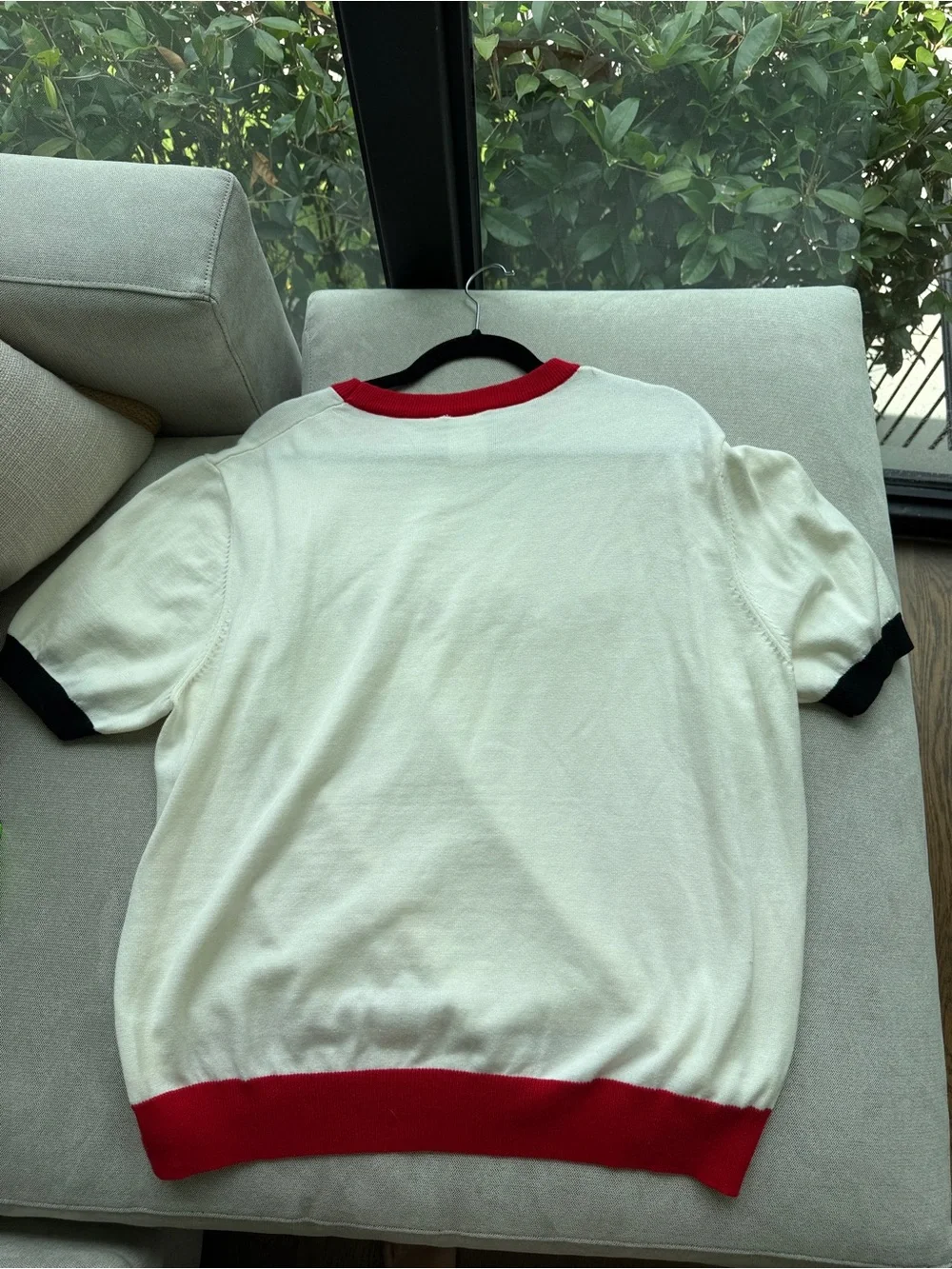 Queen of Sparkles ‘Dawgs' Georgia Bulldogs Short Sleeve Top Red & Black Trim UGA - Picture 6 of 8